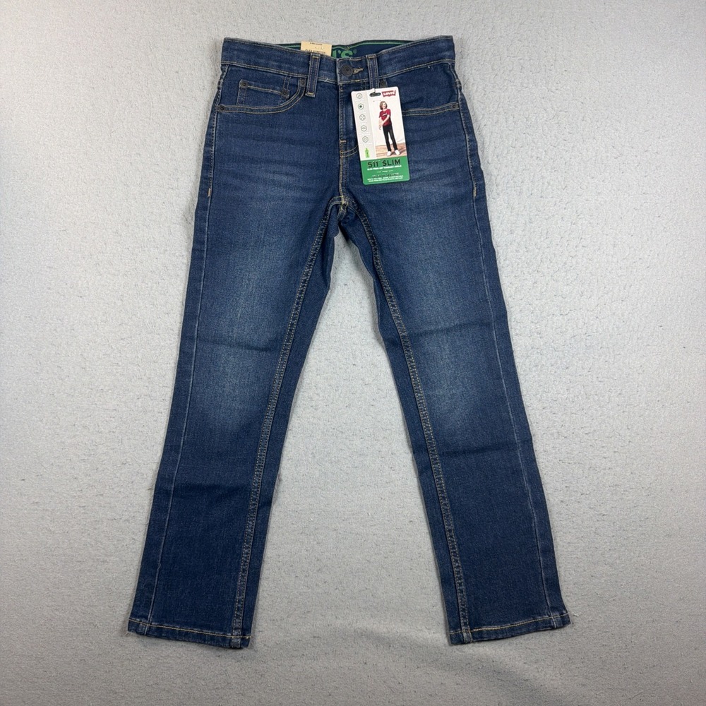 LEVI'S 511 Slim Stretch Jeans Adjustable Waist Boy's 8 Regular Lot of 2 NWT